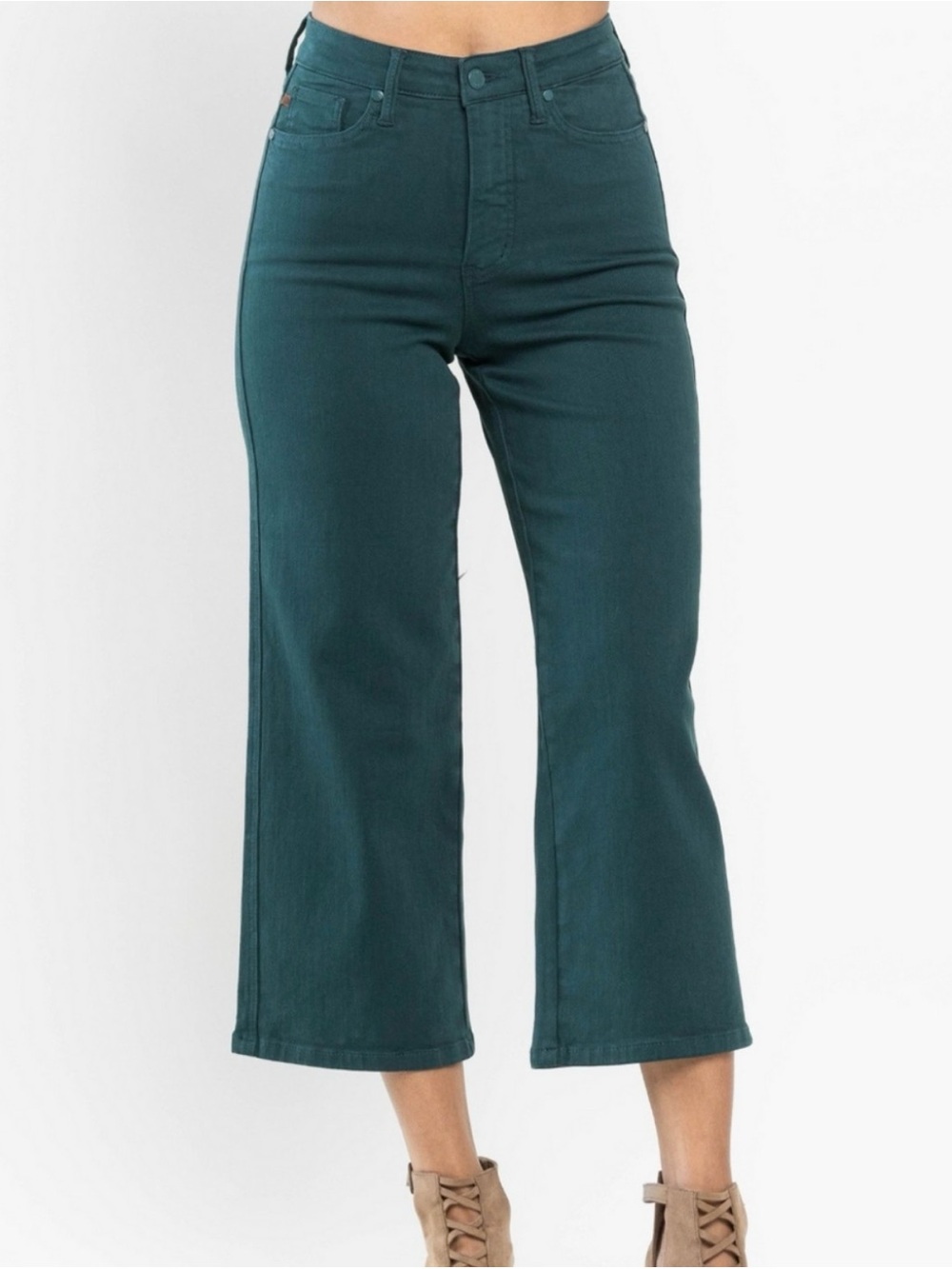 Judy Blue Women’s Teal High-Rise Cropped Jeans